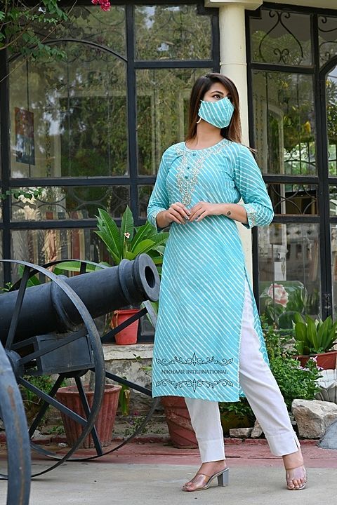 Post image Hey! Checkout the Beautiful Lehriya Pittan work Collection with Mask