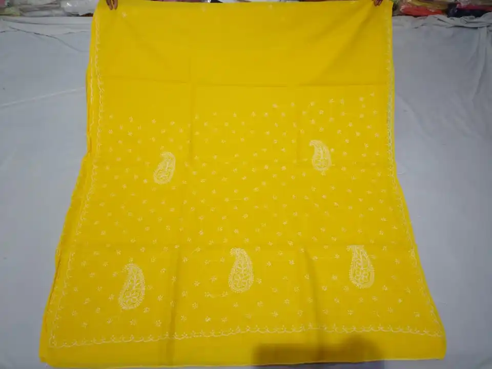 Chikan cotton saree uploaded by Lcf crafts (lucknow Chikan factory) on 5/15/2024