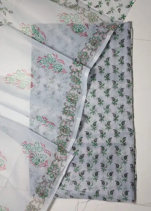 Kota doria hand block print suit  uploaded by Handloom fabric on 5/15/2024
