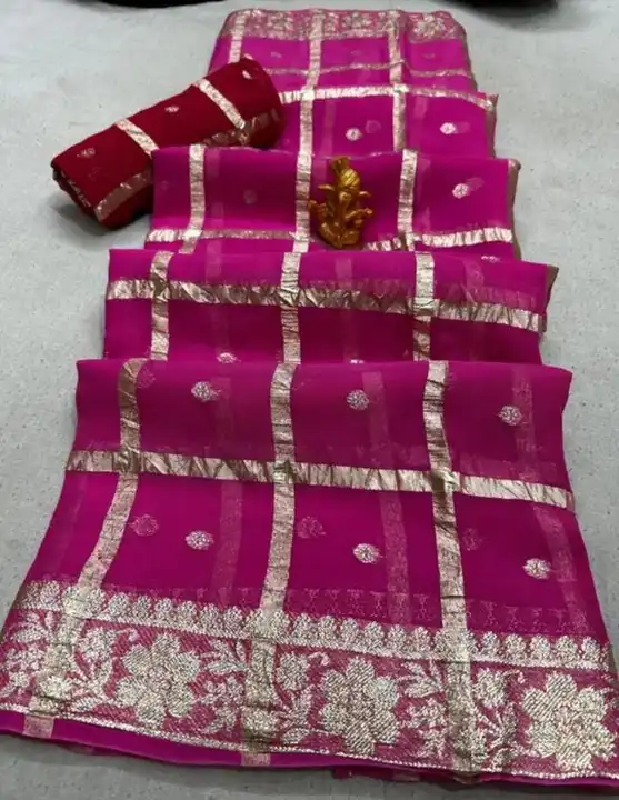 Post image Hey! Checkout my new product called
Georgette crush saree with blouse .