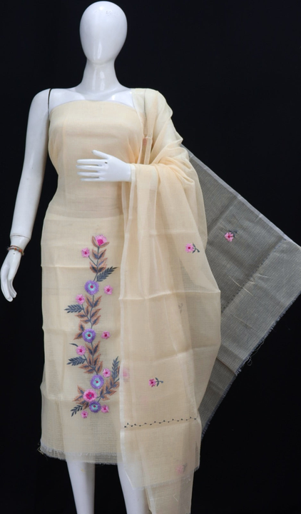Kota Doria cotton fabric suits embroidery work design suits hand work design  uploaded by RB fashion group on 5/18/2024