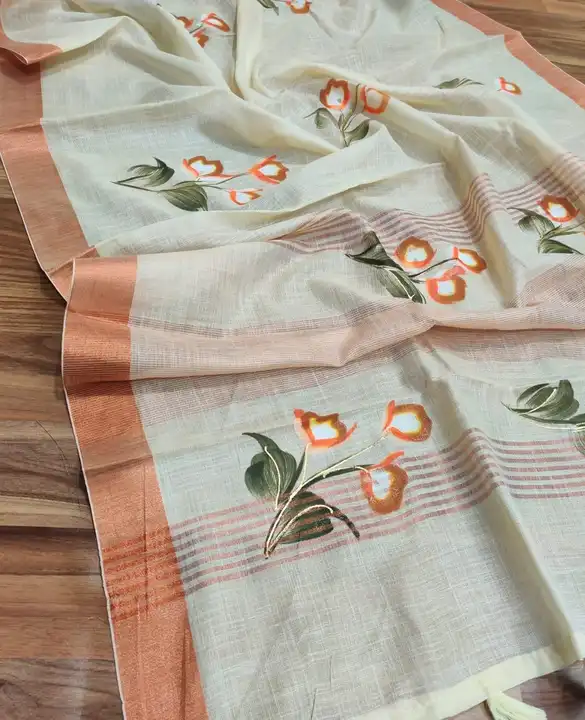 Soft linen saree  uploaded by Qatar Saree 🥻  on 5/18/2024