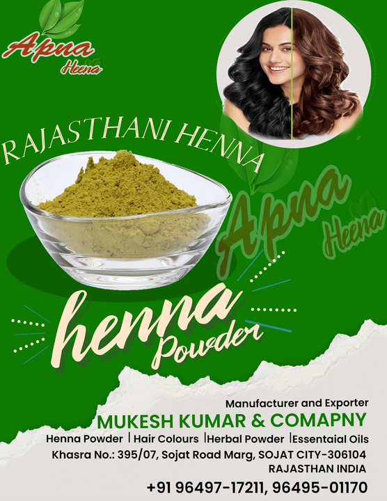 Rajasthani MEHANDI Powder  uploaded by Henna manufacturer Mukesh Kumar & Company  on 5/22/2024