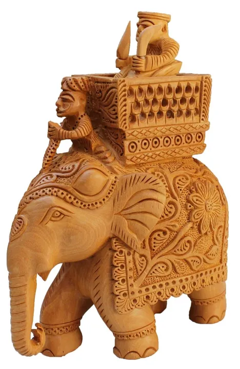 Wooden hand carved elephant  uploaded by business on 5/22/2024