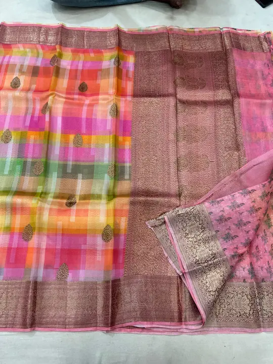 Banarasi pure Organza Handloom Digital Print Silk Saree  uploaded by Banarasi Silk Sarees on 6/3/2024