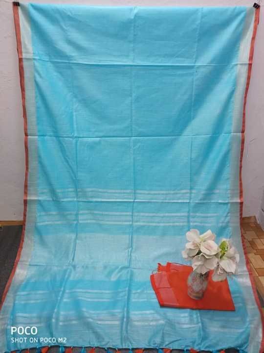 PURE LINEN BY LINEN SAREE. uploaded by MM HANDLOOM AND SONS on 3/26/2021