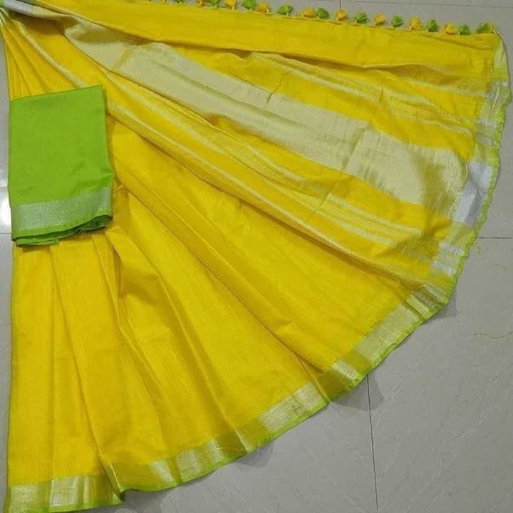 PURE LINEN BY LINEN SAREE.
COUNT:-100.
SHIPPING FREE. uploaded by MM HANDLOOM AND SONS on 3/26/2021