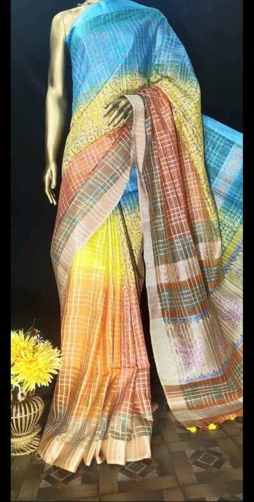 Post image Supplier n manufacturer of all types of pure cotton, linen ,silk ,ghiccha saree...for more details... contact me on 8409822336
