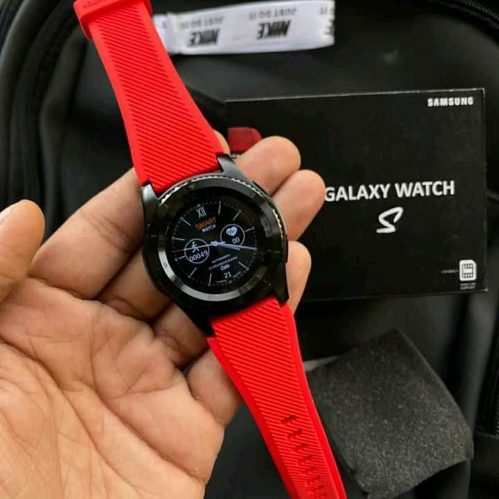 Post image *SAMSUNG GALAXY WATCH S WITH NANO SIM SUPPORT*

• *Dual Bluetooth Connectivity v4.2 / 3.0*

• *1.22" HD IPS Round* Screen With 550Nits Brightness

• *NANO SIM SUPPORT*

• *Pedometer* / Sleep Monitor / Deep Sleep - Light Sleep Monitoring Night Mode

• *Aluminium* Alloy / ABS Built Quality

• *Heart Sensor With 24/7 Monitoring* / Blood Pressure / Heart Beat Pulse Count

• *Fitness Mode* With Different Sports Category To Calculate Heart Beat / Calorie Burnt / Step Count

• *SIM CALLING / BT Calling / BT Music / BT Camera / Phone Book / Call Log*

• *Dialer / Calculator* / Alarm / Message / Notifier / Calendar / Sedantry Reminder

• Motion Sensor With Built In
*G - Sensor* 
- Flip To Mute Incoming Call
- Flip To Mute Alarm
- Wake Up Gesture
- Shake To Answer
- Shake To Switch Main Menu

• Anti Lost / Vibration Alert

• *Battery Backup 3 to 5 Days*

• Charging Time Upto 2 Hours

• *Super Flow* Power Cable For Fast Charging