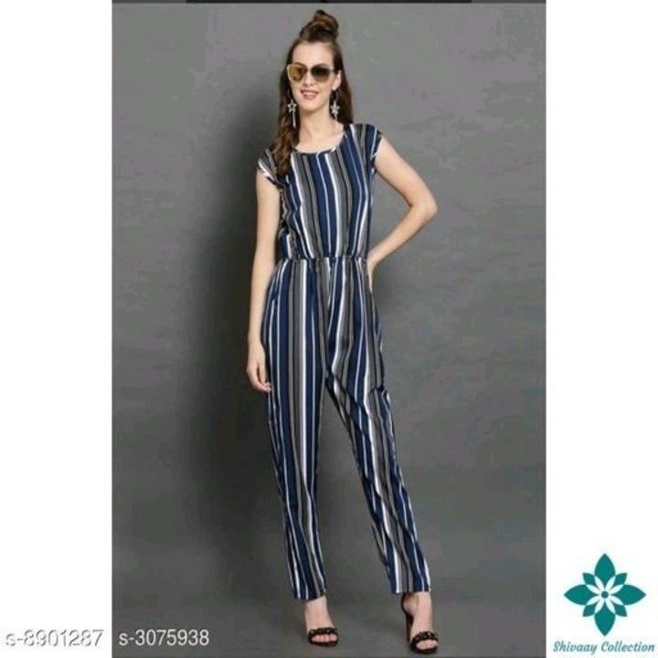 Post image Whatsapp -&gt; https://ltl.sh/7AvYxN8b (+917066694033)
Catalog Name:*Trendy Fashionable Women Jumpsuits*
Fabric: Crepe
Sleeve Length: Short Sleeves
Pattern: Striped
Multipack: 1
Sizes: 
S (Bust Size: 36 in, Length Size: 55 in, Waist Size: 31 in, Hip Size: 40 in, Shoulder Size: 61 in) 
XL (Bust Size: 42 in, Length Size: 55 in, Waist Size: 37 in, Hip Size: 46 in, Shoulder Size: 64 in) 
L (Bust Size: 40 in, Length Size: 55 in, Waist Size: 35 in, Hip Size: 44 in, Shoulder Size: 63 in) 
M (Bust Size: 38 in, Length Size: 55 in, Waist Size: 33 in, Hip Size: 42 in, Shoulder Size: 62 in) 
XXL (Bust Size: 44 in, Length Size: 55 in, Waist Size: 39 in, Hip Size: 48 in, Shoulder Size: 65 in) 

Dispatch: 2-3 Days
Easy Returns Available In Case Of Any Issue
*Proof of Safe Delivery! Click to know on Safety Standards of Delivery Partners- https://ltl.sh/y_nZrAV3 
Price 399/-