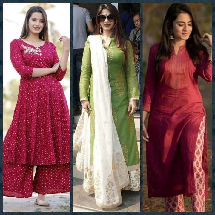 Post image *NEW COMBO UPDATE*

👑 *Above all combo  sale* 
🔥🔥🔥🔥🔥🔥

🔥 *fabric.... cotton &amp; reyon*

*Kurti pant/plazzo, only kurti, gown 52+ lenght*

🔥 *Size... M to xxl*

👑 *pick any size of any kurti set, even three different sizes  only at flat *

👑 *quality always superb*

‼️ *Limited sale offer must buy*


*Offer Price1450/-- FREE SHIP*