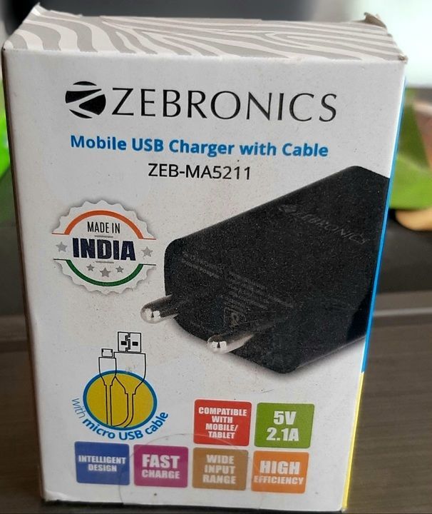 ZEBRONICS 2 AMPR FULL CHARGER 1 YEAR uploaded by business on 3/27/2021