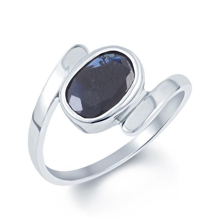 Blue sapphire silver ring uploaded by Kundali Gems  on 3/27/2021