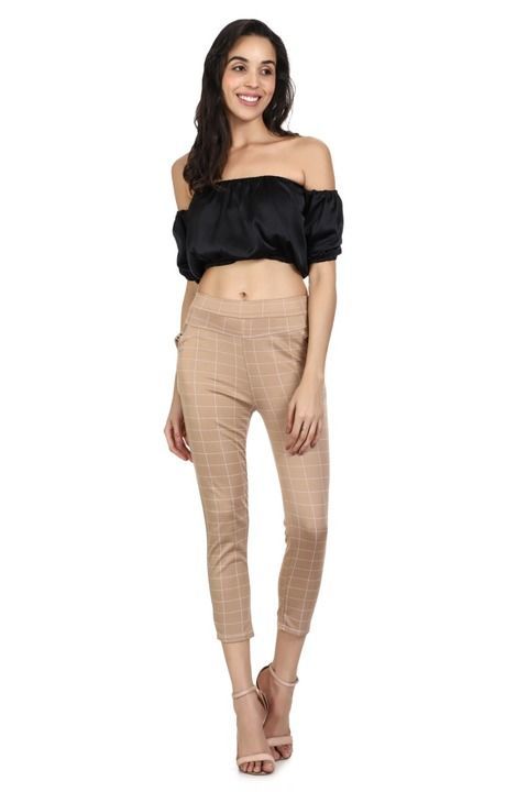 Slim fit Jegging check pants skin free size uploaded by business on 3/27/2021