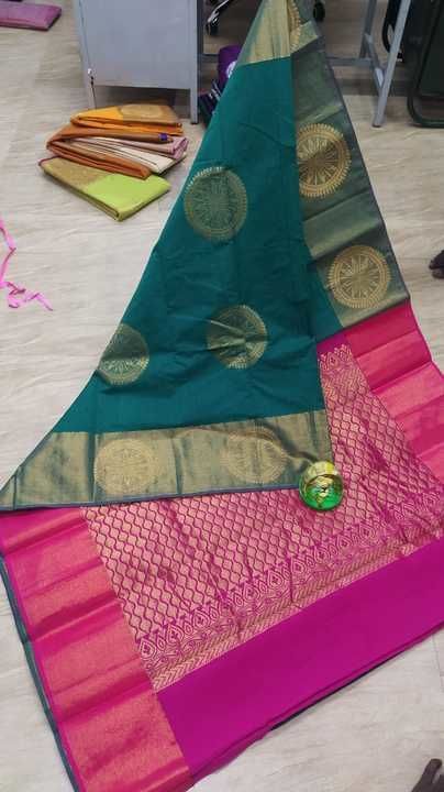 Post image 💫💫 *_New Colours Added_* 💫💫

🦚 *Chanderi Kuppadam Rich silk cotton sarees.* 

🦚 *Grand  Big Butta all over saree* 

🦚 *Grand zari contrast pallu..Contrast  blouse* ..
 
🦚 *First  quality thread* *used..Guaranteed* *quality...* 🦚* 

*Direct Manufacturing  Price Rs.899/- plus shipping*

 *🦚Ready To Ship✈* ✈ *Book Urs Soon* 🏃‍♀🏃‍♀*