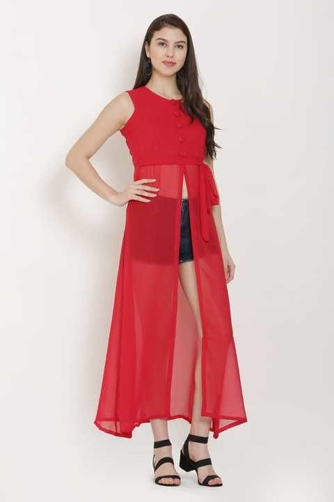 Red Georgette dress uploaded by business on 3/28/2021