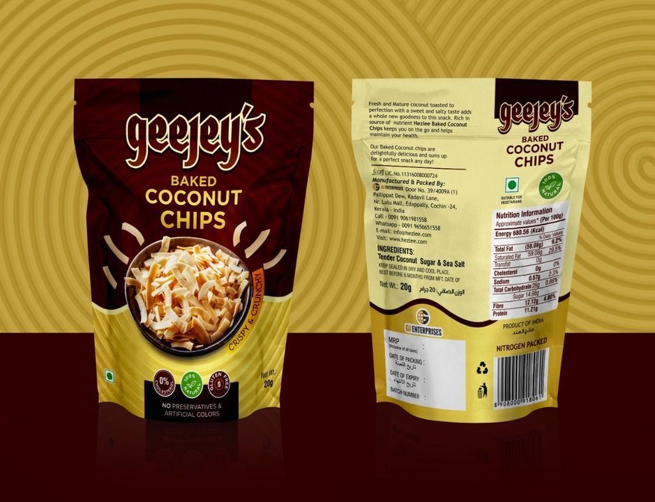 Geejey's baked coconut chips (sweet) uploaded by business on 3/28/2021