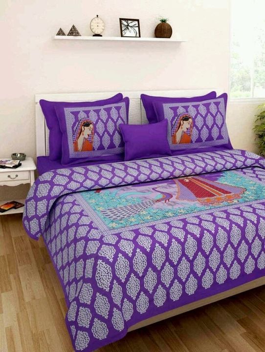 Queen size besshit with 2 pillow cover uploaded by Rupani print on 3/28/2021