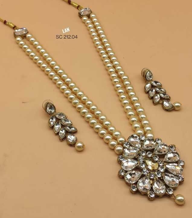 Kundan pearl necklace uploaded by Jewellery on 3/28/2021