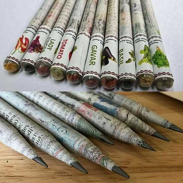 Eco friendly Seed Pencils made from 100% Recycled News Paper.. uploaded by D K Enterprise on 7/20/2020