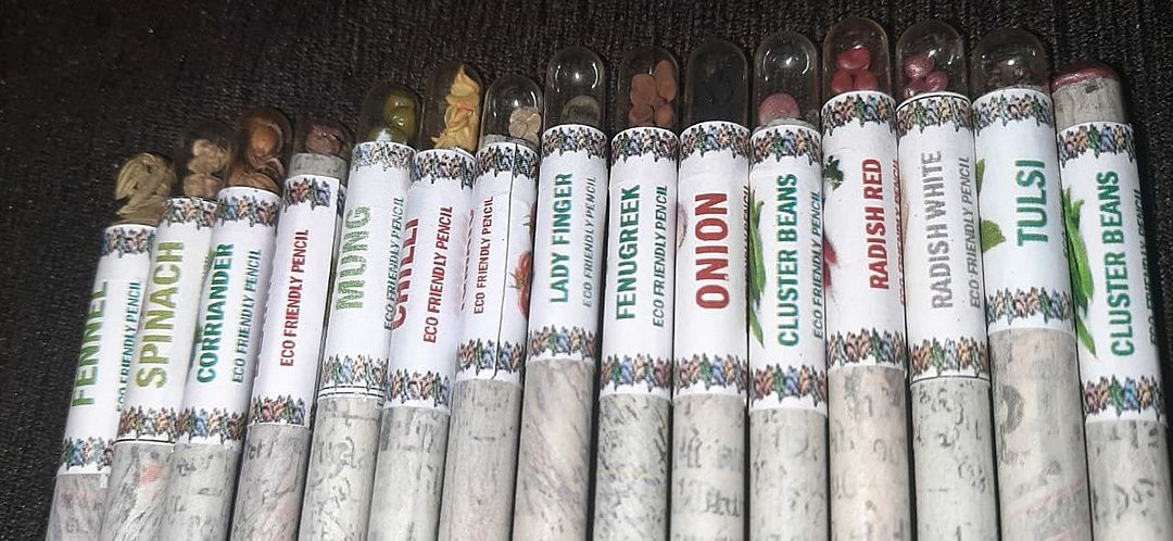 Normal Pencils made from 100% Recycled News Paper with 20 different Varieties of Seeds. uploaded by business on 7/20/2020