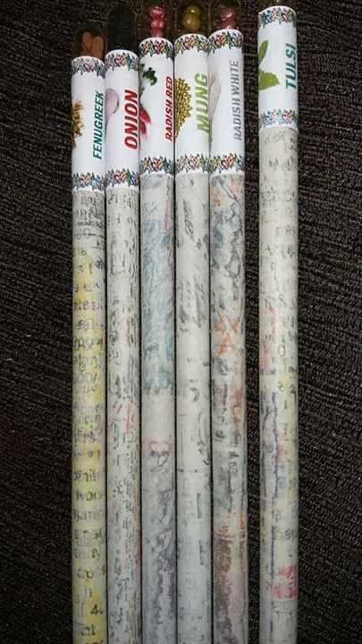Normal Pencils made from 100% Recycled News Paper with 20 different Varieties of Seeds. uploaded by business on 7/20/2020