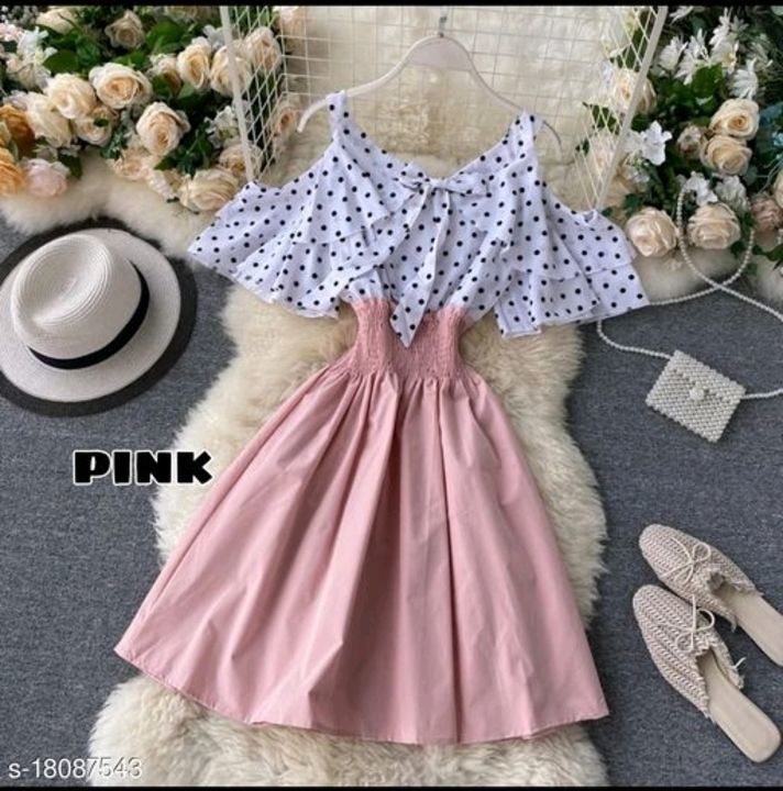 Pink white frock uploaded by business on 3/30/2021