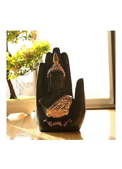 Handcrafted Polyresin Palm Hand Buddha Head Figurine Statue Showpiece uploaded by RENOWN STREET on 7/20/2020