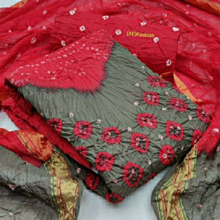 Bandhni suit uploaded by Sri raadhe ladies cloth  on 3/30/2021