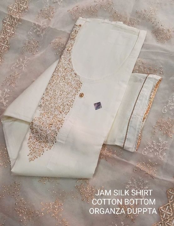 JAM SILK SUIT WITH ORGANZA DUPPTA uploaded by GKCH on 3/30/2021