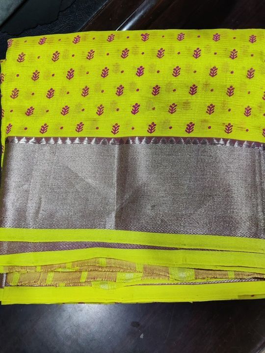 Mangalagiri pattu with printing uploaded by K k handlooms on 3/30/2021
