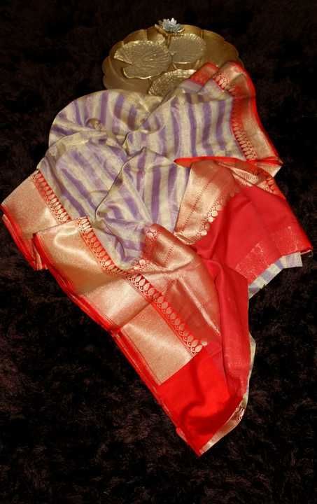 Handloom Banarasi Pure Tissue Linen Kattan Silk Kadiyal Border Weave Sarees uploaded by business on 3/31/2021