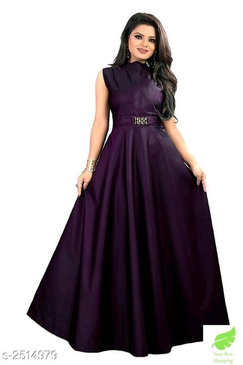 Women's Solid Purple Taffeta Silk Dress uploaded by business on 3/31/2021