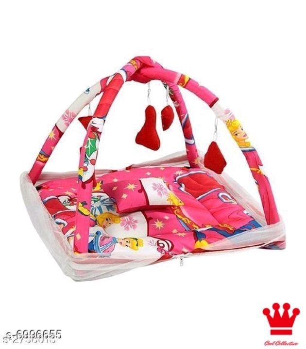 Post image *Trendy Polyester Baby Bedding*
Material: Polyester
Size: ( L X H ) - 28 in X 28 in
Age Group (0 - 1 Year) - 16 in
Description: It Has 1 Piece Of Baby Bedding Set With Mosquito Net, 1 Piece Of Pillow And 5 Pieces Of Hanging Toys
Dispatch: 2-3 Days
Design: 6
Price: 499/-