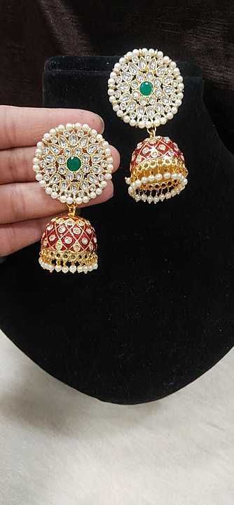 Post image This is a elegant jhumkaie with mina work it is in offer price for rakhi