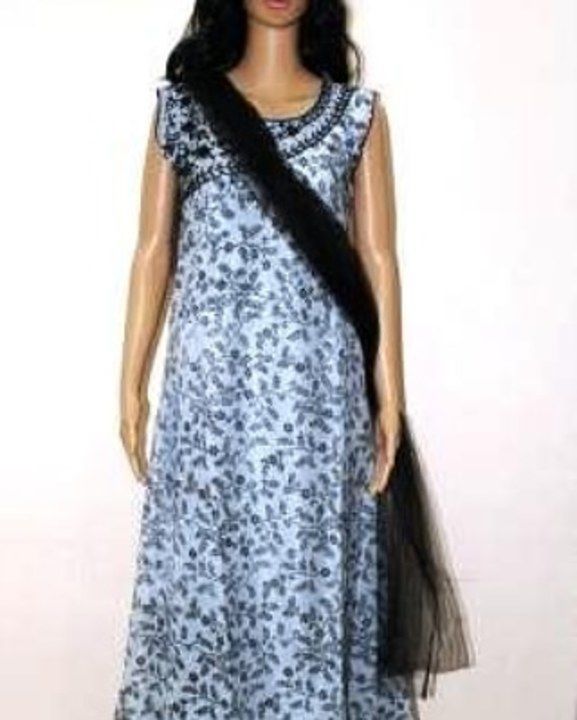 Grey Embroidered Long Dress uploaded by Tanvisha Plaza on 3/31/2021