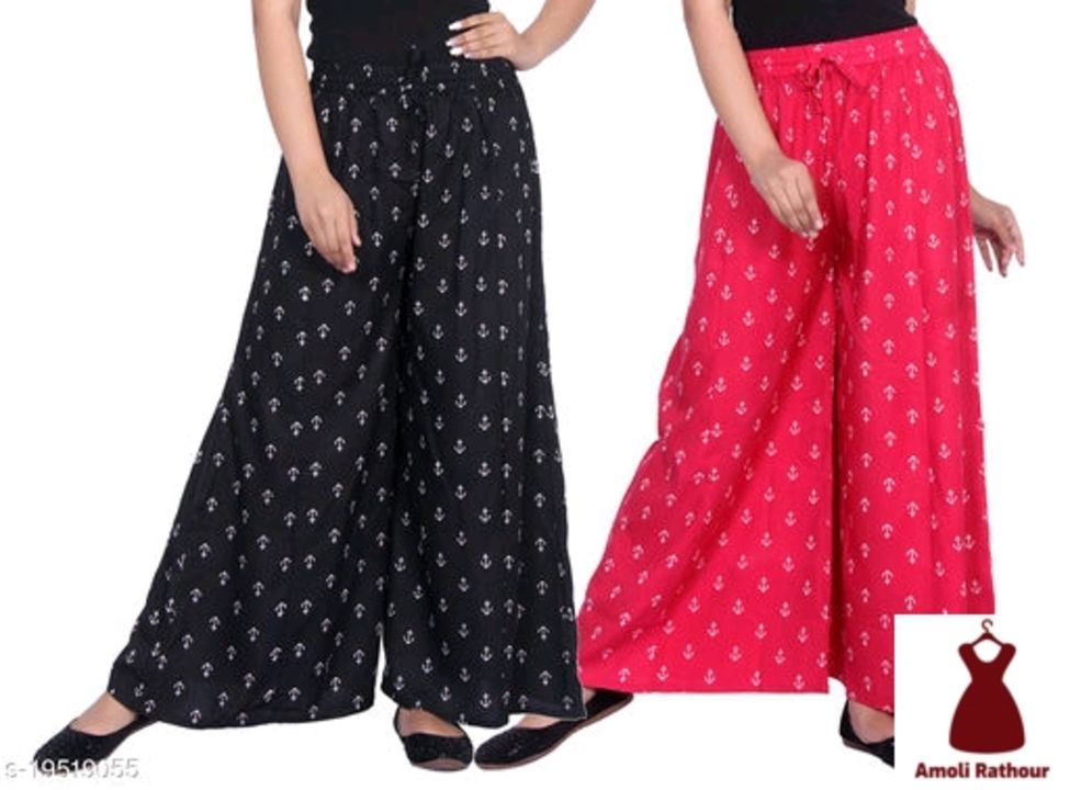 Checkout this hot & latest Palazzos
Elegant Unique Women Palazzos
Fabric: Rayon
Pattern: Printed
M uploaded by business on 4/1/2021