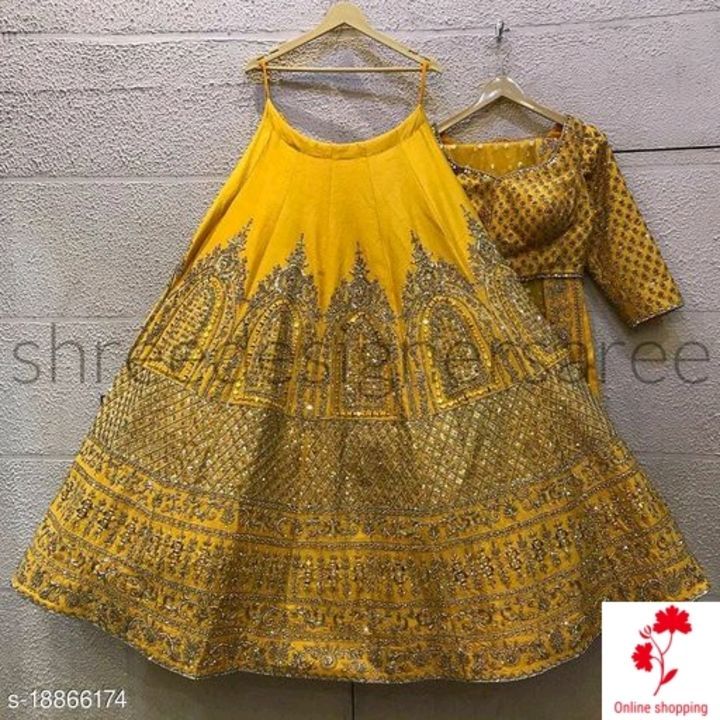Post image Checkout this hot &amp; latest Lehengas
282 YELLLOW T

*Price-199*

Topwear Fabric: Silk
Bottomwear Fabric: Silk
Dupatta Fabric: Net
Set type: Choli And Dupatta
Bottom Print or Pattern Type: Embroidered
Dupatta Print or Pattern Type: Lace
Sizes: 
Free Size (Lehenga Waist Size: 38 in, Lehenga Length Size: 48 in, Duppatta Length Size: 2.5 m) 

Country of Origin: India
Sizes Available - Free Size, Semi Stitched
*Proof of Safe Delivery! Click to know on Safety Standards of Delivery Partners- https://ltl.sh/y_nZrAV3