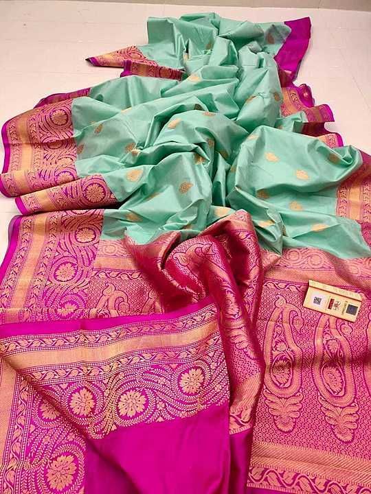* Pure Handloom banarasi *KATAN* Silk Sarees with antique Jari 

* Rich Contrast Pallu

 uploaded by Shoppers stop  on 7/21/2020