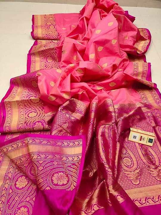 * Pure Handloom banarasi *KATAN* Silk Sarees with antique Jari 

* Rich Contrast Pallu

 uploaded by business on 7/21/2020