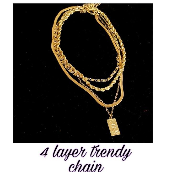 Post image Snake 4 different layer chain💖
Style these trendy layer chain with your basic outfit🌸

Price- Rs.550/- plus shipping charges