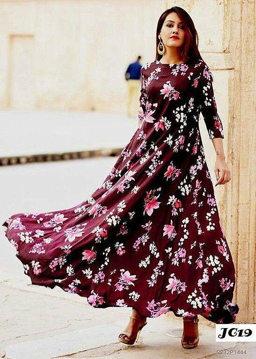 Long Printed Gown uploaded by Ethnicsclothes on 7/21/2020