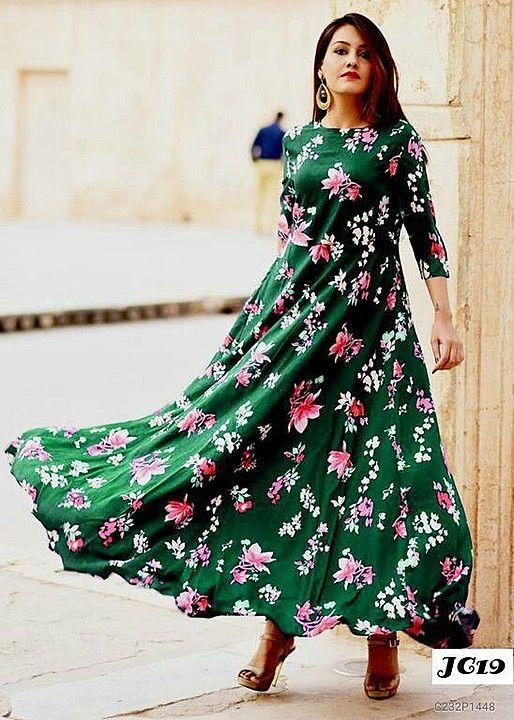 Long Printed Gown uploaded by Ethnicsclothes on 7/21/2020