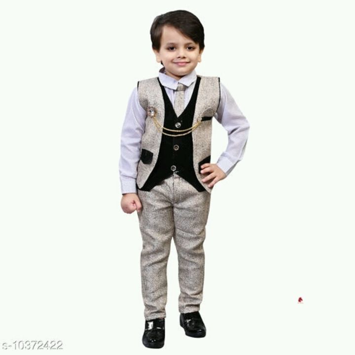 Post image Price : 799
Cash on delivery Available 
Whatsapp contact 8949510675

 Fashion 4 Ever Set of Shirt , Waistcoat and Pant
Top Fabric: Cotton
Bottom Fabric: Cotton
Sleeve Length: Long Sleeves
Top Pattern: Self Design
Bottom Pattern: Self Design
Multipack: Single
Add-Ons: No Add Ons
Sizes:
4-5 Years (Top Chest Size: 25 in Top Length Size: 25 in Bottom Waist Size: 24 in Bottom Length Size: 28 in) 
5-6 Years (Top Chest Size: 26 in Top Length Size: 27 in Bottom Waist Size: 25 in Bottom Length Size: 30 in) 
1-2 Years (Top Chest Size: 22 in Top Length Size: 19 in Bottom Waist Size: 21 in Bottom Length Size: 22 in) 
3-4 Years (Top Chest Size: 24 in Top Length Size: 24 in Bottom Waist Size: 23 in Bottom Length Size: 26 in) 
6-7 Years (Top Chest Size: 27 in Top Length Size: 29 in Bottom Waist Size: 26 in Bottom Length Size: 32 in) 
2-3 Years (Top Chest Size: 23 in Top Length Size: 21 in Bottom Waist Size: 22 in Bottom Length Size: 24 in) 

Country of Origin: India