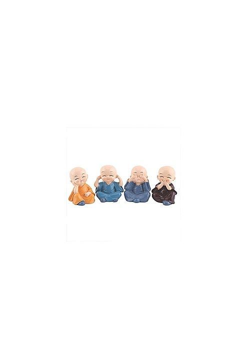 Set of 4 Buddha Monks Statues Figurines Showpiece for Wall Shelf Table Desktop Living Room  uploaded by RENOWN STREET on 7/21/2020