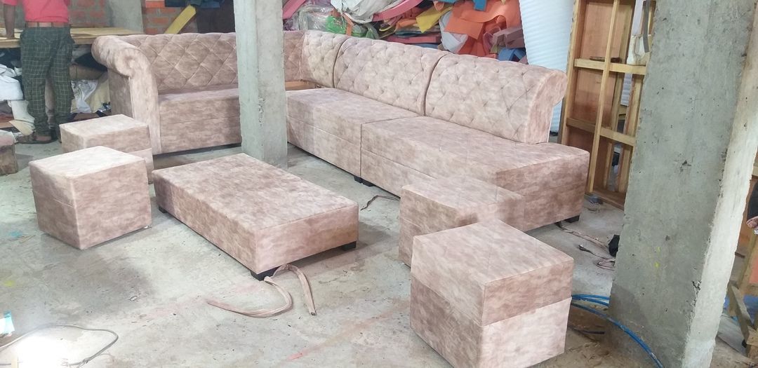L shape daimond sofa uploaded by Jd furniture all wood work  on 4/2/2021