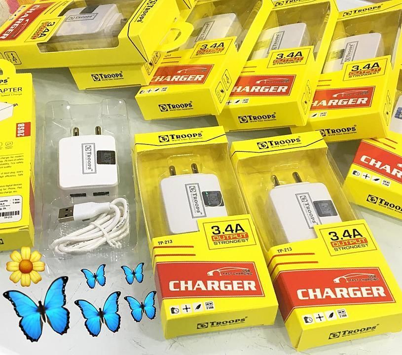 Troops 3.4amp. 2 USB charger uploaded by Sainath Telecom on 5/18/2020