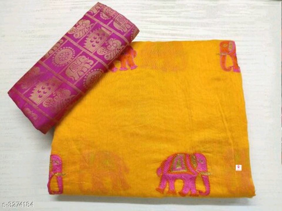 Chanderi cotton saree uploaded by business on 4/3/2021