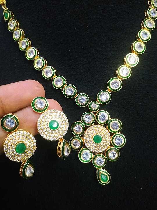 Zircon high quality kundan necklace set uploaded by Nicks creation  on 5/18/2020