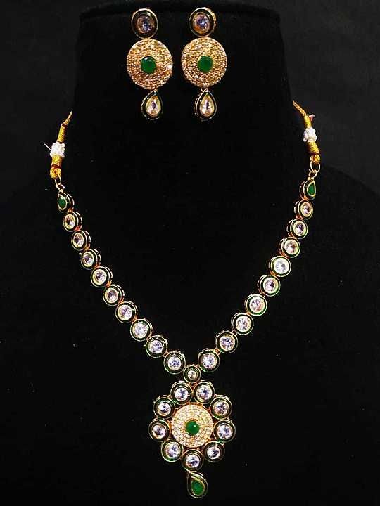 Zircon high quality kundan necklace set uploaded by Nicks creation  on 5/18/2020